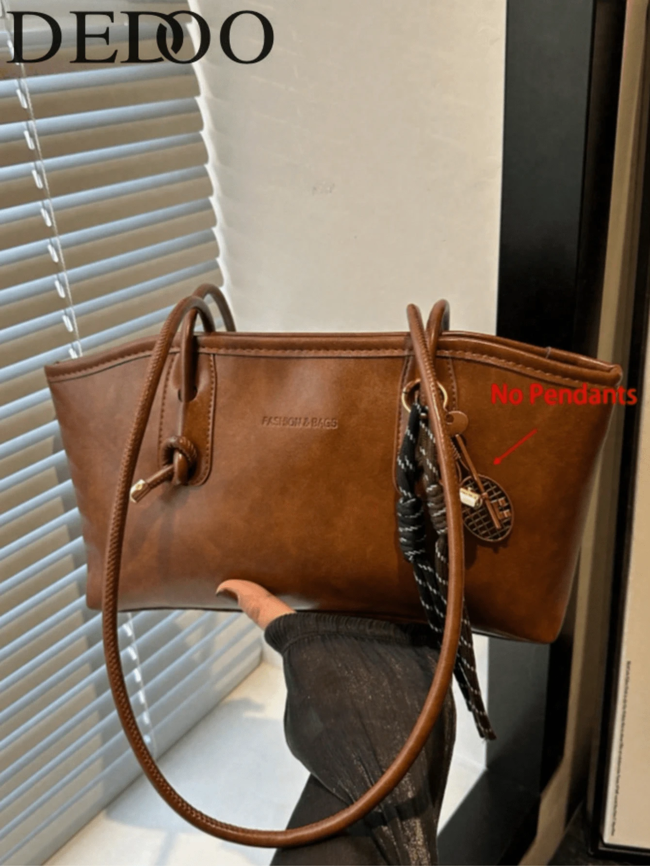Dedoo 1pc New Coffee Color Bowling Bag, Autumn/Winter Vintage Style, Suitable For Commuting/Student Use (Pendant Not Included)