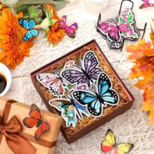 Juego de 8 posavasos con forma de mariposa para pintura de diamantes DIY, superficie de diamantes lisa y de alto brillo, adhesión firme con kit de herramientas completo, fácil para principiantes, alivio del estrés hecho a mano, regalo para Año Nuevo, Festival de Primavera, Día de San Valentín, Navidad, Día del Maestro, posavasos decorativos aislantes de calor para mesa de comedor y mesa de café, regalo para familia, amigos, mejores amigos y maestros - 8 unidades - Ver 6