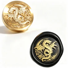 BAOFALI 龍紋蠟封黃銅印章頭 25mm - 龍 - 查看 2