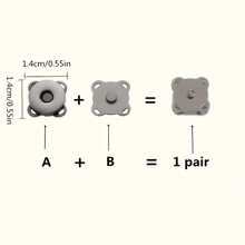 5/8/10/12/20 Pairs DIY Magnetic Buttons, Cartoon Magnetic Invisible Buttons For Sewing, Plum Blossom Magnetic Buttons, Sewing Buttons, Metal Invisible Sewing Fasteners, Wallet Finger Lock Fasteners - Silver - View 10