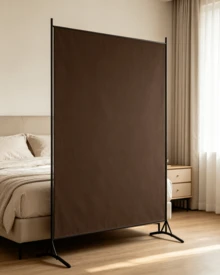 Natural Brown Fabric Room Divider 175x180cm Living Room Bedroom Kitchen Bathroom Hallway Entryway Interior - Brown - View 7