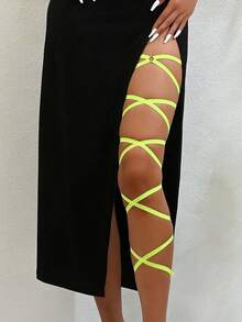 Women's Sexy Elastic Leg Chain Strap, Criss-Cross Thigh Band With O-Ring Adjustable Tie Body Jewelry, Fashionable Leg Decoration For Carnival Costume, Halloween Cosplay, Nightclub, Beach, Date And Party Gift - Multicolor - View 17