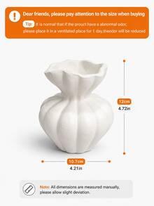 Modern White Vase For Home Decor, Nordic Style Ribbed Flower Vase With Organic Fluted Shape, Elegant Accent For Coffee Table, Console Table, Bookshelf, Mantel, Living Room, Wedding And Housewarming Gift - Multicolor - View 9