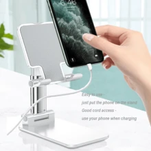 1pc Multi-Function Foldable Phone Stand, Portable Adjustable Tablet Holder, Universal Desktop Bedside Live Streaming Stand, Hands-Free Video Viewing, Suitable For Home Office - Multicolor - View 5