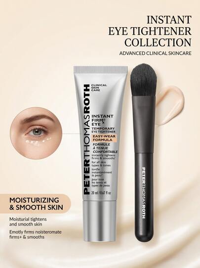 Peter Thomas Roth Instant FirmX Eye Tightener 20ml With Brush – Instantly Reduces Eye Bags, Fine Lines & Dark Circles, Fast Tightening & Smoothing, For All Skin Types, Perfect For Daily Skincare & Makeup Prep, Unisex
