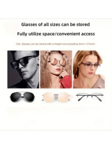 Portable Car Glasses Case, Universal Car Sun Visor Glasses Holder, Button Switch, Suitable For All Glasses Storage, 3 Colors Available - A - View 11