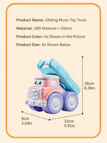 1pc Cute Music Truck Toy For Infants, With Piano, Guitar And Drum Functions, Excellent Early Education Sensory Friction Powered Vehicle, Toddler Gift - Multicolor - View 13