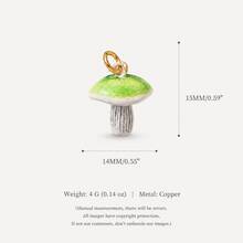 1pc Colorful Mushroom Pendant, Exquisite Iridescent Fairy Tale Style, 14k Gold Plated, Copper Material, Suitable For DIY Charm Bracelet Pendant, Necklace Pendant, Women's Jewelry - Multicolor - View 16
