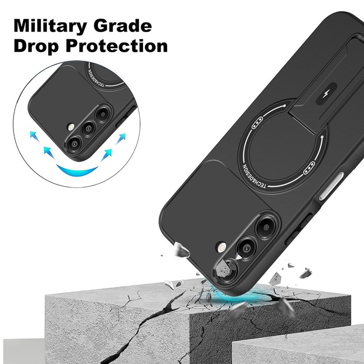 Multifunctional Invisible Carbon Fiber Stand Wireless Magnetic Charging And Shockproof Phone Case Compatible With Apple 18pm/17/16/15/14/13/12/11... Honor Moto.. 17T/17T PRO/ RY600/600PRO/600LITE - Mauve Purple - View 3