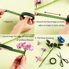 3/6/12入 紙膠帶皺紋紙 DIY 手作材料 花束花環花藝綠色花藝膠帶 玫瑰網格花卉包裝 - 彩色 - 查看 6