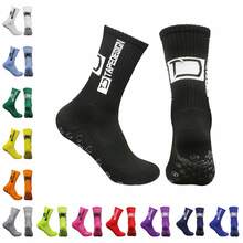 Plus Size Men's Contrast Color Letter Anti-Slip Silicone Breathable Football Socks Professional Training Match Sports Mid-Calf Socks - Multicolor - View 2