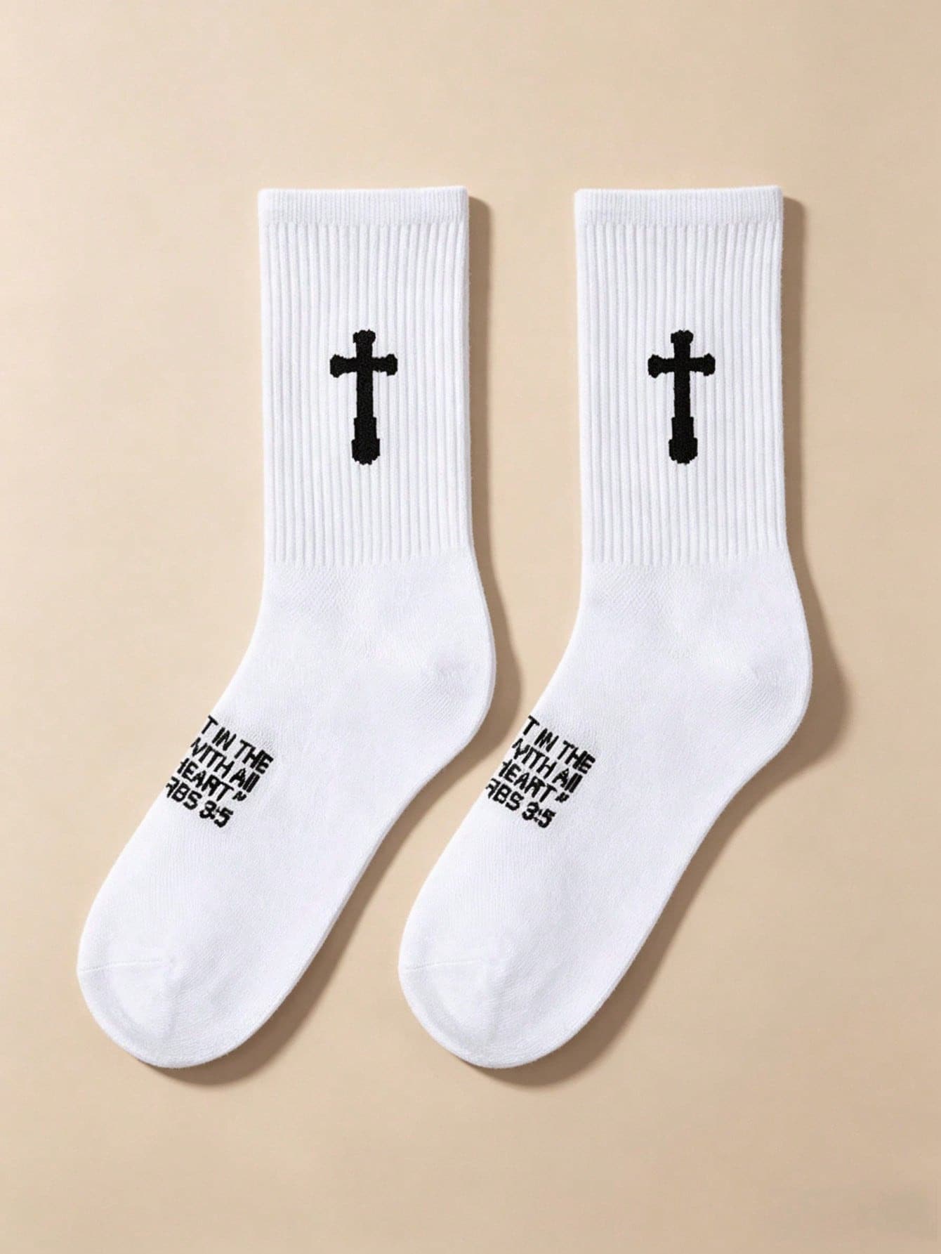 1/3/6 Pairs Cross Pattern Boat Socks, Women's Socks, Autumn/Winter - Multicolor - View 1