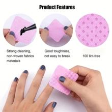 Lint-Free Nail Wipes, Nail Polish Remover Pads, Eyelash Extension Wipes, Soft Non-Woven Acetone Nail Polish Remover Pads, Nail Wipes For Nail Prep And Gel Nail Polish Removal, Lint-Free Nail Gel Wipes, Eyelash Extension Wipes - Pink - View 5