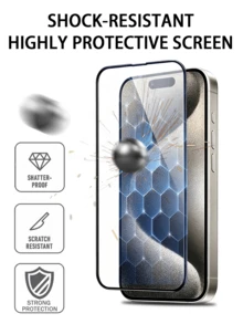 4pcs 17 Pro Max 16 Pro Max 15 Pro Max 16Plus 15Plus 14 13 12 11 Pro Max 13Mini 12Mini Xs Max XR 8 7 6 8Plus 7Plus 6Plus Se3 Se2 Screen Protector, Tempered Glass HD High Definition 9H Hardness Shatterproof, Anti-Fingerprint Anti-Scratch, Vacuum Adhesion Bubble-Free Easy Installation, Full Coverage - Clear - View 3