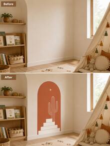 1PC/2PCS Boho Arch Wall Sticker, Removable Peel And Stick Wall Decal, Moon Star Islamic Nursery Decor For Kids Room, Bedroom And Living Room - Multicolor - View 9