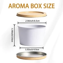 7 piezas de frascos de vela vacíos blancos con tapas de grano de madera, latas de vela de metal portátiles, adecuadas para hacer velas de aromaterapia DIY, recipientes de almacenamiento multiusos, dulces y otros regalos hechos a mano, portavelas de decoración del hogar - 7Pcs - Ver 3