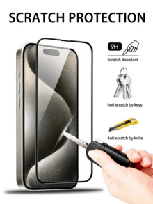 4pcs 17 Pro Max 16 Pro Max 15 Pro Max 16Plus 15Plus 14 13 12 11 Pro Max 13Mini 12Mini Xs Max XR 8 7 6 8Plus 7Plus 6Plus Se3 Se2 Screen Protector, Tempered Glass HD High Definition 9H Hardness Shatterproof, Anti-Fingerprint Anti-Scratch, Vacuum Adhesion Bubble-Free Easy Installation, Full Coverage - Clear - View 2