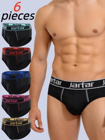 1/3/6pcs Men's Triangle Briefs Fashion Waistband Contrast Color Underwear Comfortable Soft Minimalist Elastic Innerwear Boxer Briefs Sports Home Wear Gift For Boyfriend Suitable For Halloween Christmas Daily Wear
