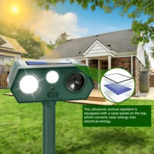 OBOVAY Solar Powered Ultrasonic Animal Repeller, Infrared Sensor, Wide Coverage, Dual Repelling Modes, IP44 Waterproof - Repels Squirrels, Snakes, Mice, Cats, Dogs, Suitable For Outdoor Garden, Yard, Villa, Park, Farm - Multicolor - View 7
