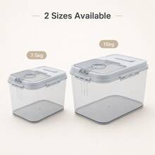 1pc Rice Storage Container, 7.5kg Or 15kg Capacity, Large Airtight Kitchen Grain & Cereal Storage Box For Flour, Beans, Dry Food & Pantry Organisation - View 10