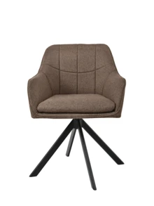 Goeurvant Modern Grid-Stitched Upholstered 360° Swivel Dining Chairs With Armrests And Removable Cushion For Dining Room, Living Room, Office - Set Of 2 / Set Of 4 / Set Of 6-Mocha Brown/Textured Fabric - Mokkabraun - View 7