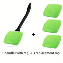 Universal Windshield Cleaning Brush With Detachable Microfiber Pad, Defogging Squeegee, Suitable For Windshield, Rearview Mirror, Car Window, Bathroom Glass And Home Corner Glass Cleaning Tool, Ergonomic Handle, Suitable For Drivers, Car Owners, Families And Commuters - Multicolor - View 6
