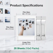 FUJIFILM Instax SQUARE 即拍即得相機 生日禮物 海外版 SQUARE 4英吋正方形底片*20張 - 均碼 - 查看 4