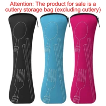 1pc Portable Cutlery Storage Bag, Zippered, Travel Camping Utensil Organizer, Reusable Work/School Storage Bag, Back To School Season Storage Bag (Utensils Not Included) - Multicolor - View 3