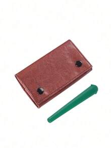 Premium Faux Suede Cigarette Case - Unisex, Multi-Compartment Design, Soft Pockets, Secure Zipper Closure, Metal Clasp, Smoking Accessory | Fashionable Faux Leather Case | Metal Clasp, Cigarette Clip, Leather Hand-Rolled Cigarette Pouch,Travel,Fathers Day Gift - Multicolor - View 16