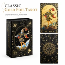1pc High Quality Beginner Tarot Card Learning Booklet With Meaning Keywords, Zodiac Tarot Card Table Toy Anime 7X12cm/4.7*2.7in, Party Game, Halloween Gift, Christmas Gift - Black - View 1