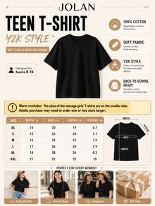 Graphic Tees Teen,Baby Tees,With Portrait Of Woman In Pink Pattern Short Printed T-Shirt,Perfect For Boy &Girl,Breathable Fabric,Y2k Style. - 黑色 - 查看 2