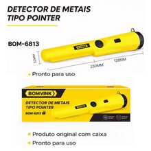 Detector De Metais Portátil Tipo Pointer com Gancho e Capa - Amarelo - Visão 5