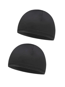 1/2pcs Cool Skull Cap, Cycling/Running Sweat-Absorbing Warm Hat, Unisex, Helmet Liner/Bald Cap - Multicolor - View 14