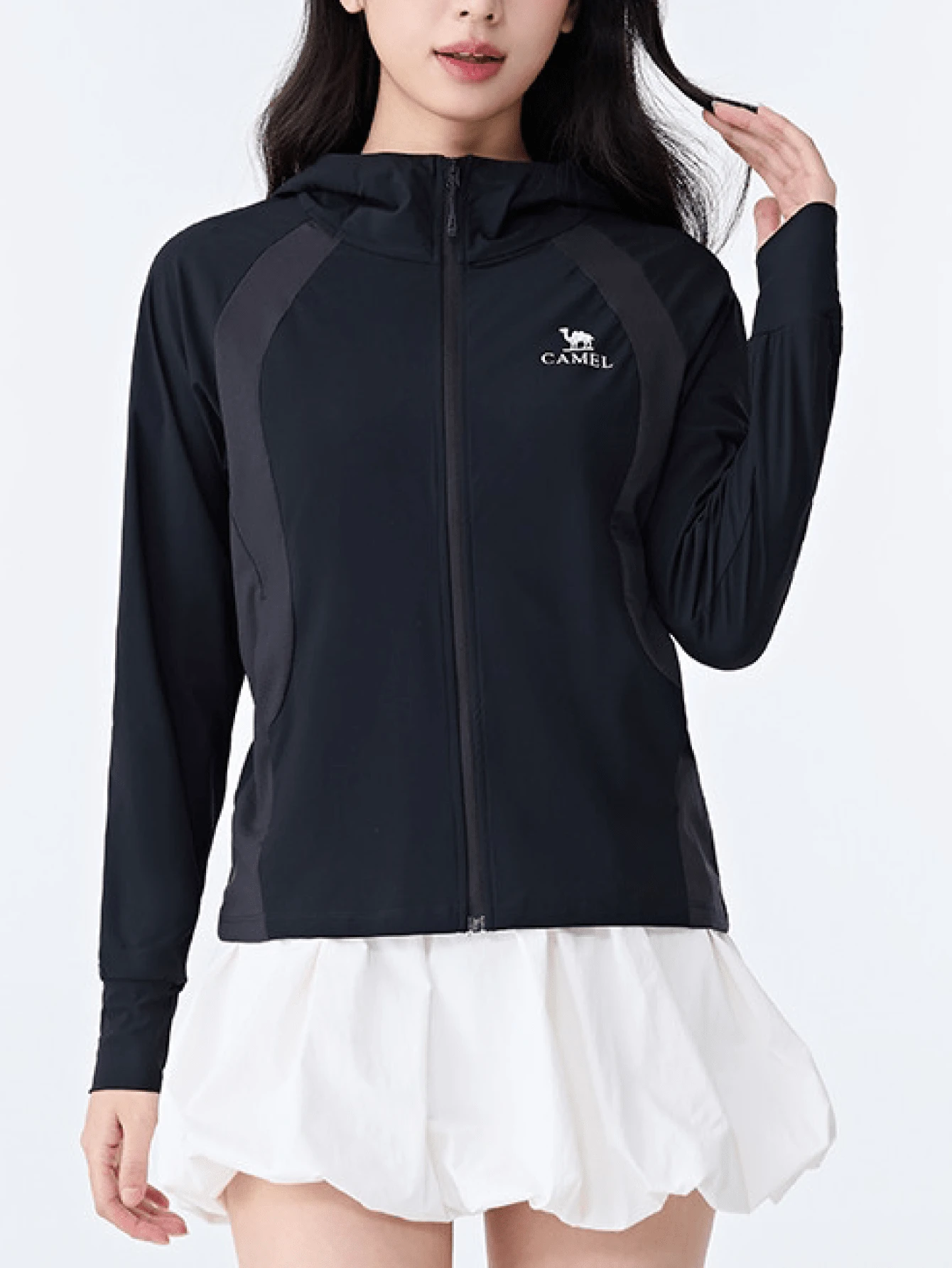 CAMEL CROWN Cardigan Rajut Pelindung Matahari Wanita: Nyaman, Modis, Bernapas, Cocok untuk Musim Semi, Musim Panas, dan Musim Gugur - Hantu Hitam - View 1