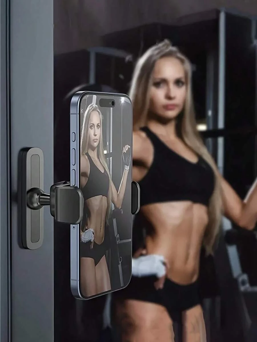 360° Rotatable Magnetic Phone Holder, Strong Magnetic Base Suitable For Iron Surfaces, Compatible With All Phone Models, Adjustable Phone Stand, Modern Stable Structure, High-Strength Aluminum Alloy Magnetic Phone Holder, High-Quality Iron Surface Accessory Suitable For Gym And Sports Scenes - Multicolor - View 1