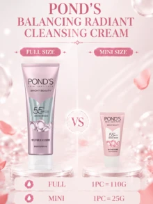 Pond's 旁氏平衡水光潔顏霜,正裝110g,小樣25g，溫和清潔卸妝,滋潤清潔,去角質縮小毛孔,適合乾敏肌膚 - 平衡水光潔顏霜 - 查看 4