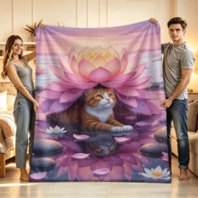 1PC Flannel Blanket, Summer Blanket, Bed Blanket , Blankets For Camping, Blanket For Beach, Throw Blanket, Multi-Use Blanket Soft , Cooling Blanket - Blanket - View 2
