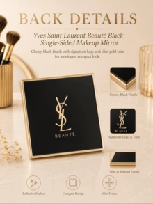 YSL 聖羅蘭黑金隨身化妝鏡，6.5×6.5cm，亮面黑金質感輕薄易收納，日常外出補妝、送禮皆適用 - 黑金 - 查看 7