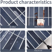 5/10/20pcs Self-Adhesive Peel And Stick 3D Vinyl Wall Tiles, Kitchen Bathroom Wall Splash-Proof Stickers, Blue - Blue Wall Sticker - View 5
