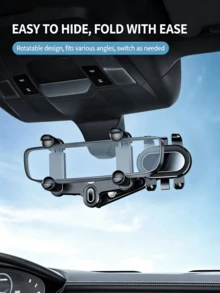 Car Rearview Mirror Navigation Mount Universal Back Mirror Bracket Telescopic Multi-Function Car Phone Holder Rotatable Adjustable Stable One-Hand Operation Easy Installation No Need To Look Down For Phone Viewing Enhanced Driving Safety Compatible With All Phones Multiple Styles Available Essential Gift For Drivers - A - View 4
