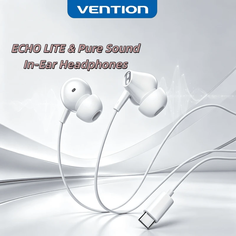 VENTION ECHO LITE USB-C 有線入耳式耳機,DAC HiFi 立體聲耳機,12mm 驅動單體,HD 麥克風與線控,低延遲,適合遊戲與日常使用 - Type C - 查看 1
