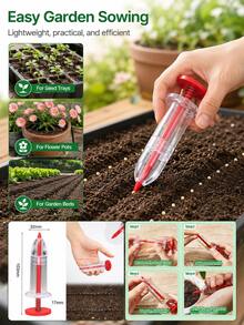 1pc/5pcs Injection Planter Seed Sowing Dispenser Manual Handheld Planter Mini Hand Spreader Garden Sowing And Fertilizing Tool - A - View 3