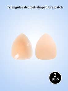 2 miếng/gói miếng che núm vú silicone hình tam giác màu trơn hình giọt nước mới cho nữ size lớn, tàng hình không đường may, mềm mại thoải mái dùng cho váy, đầm dạ hội và nhiều trang phục khác - Màu be - Xem 8