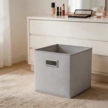 Klappbare Aufbewahrungsboxen | Mit Deckel, staubgeschützt, verschiedene Größen kombinierbar | 8 Farben wählbar, Kleiderschrank, Schlafzimmer, Aufbewahrung und Organisation - Grau - Übersicht 2