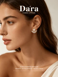 DARA Freshwater Pearl Stud Earrings S925 Silver Needle 5-6mm White Pearl Elegant Elegant Style Daily Matching Gift Essential - White Gold - View 2