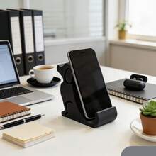 3D Printed Cute Cat & Dog Phone Stand, Creative Animal Shaped Phone Holder, Minimalist Desktop Decor Ornament, Suitable For Smartphones And Tablets, Cute Puppy & Kitten Design Desktop Accessory, Non-Slip & Scratch-Resistant Pad To Protect Device - Random Styles - View 9