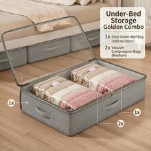 1 buah Tas Penyimpanan Lipat di Bawah Tempat Tidur, Serbaguna, Dapat Digunakan untuk Menyimpan Selimut, Rok, Selimut Tebal, Bantal, Pakaian, dan Lainnya, Hemat Ruang, Cocok untuk Promosi Hari Buruh, Penyimpanan di Bawah Tempat Tidur, Tas Penyimpanan, Penyimpanan Pakaian - MultiWarna - View 22