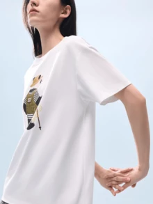 CAMEL CROWN Panda Print Quick-Dry Short Sleeve T-Shirt, Unisex Loose Fit Crew Neck Top, Soft Skin-Friendly Breathable, Suitable For Spring, Summer And Autumn - White Cobblestone - View 3