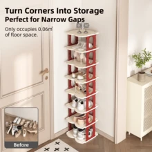 New O-Type Vertical Detachable Shoe Storage 6/9-Layer Rack 1 Modern Shoe Rack Shoe Cabinet Gift Storage Rack Home Storage Rack Home Storage Supplies Footwear Organization Shoe Rack Organizer Entryway Storage Halloween Gifts - Red - View 1