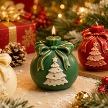 Zhonghui Mold 3D聖誕裝飾禮物球矽膠模具，蝴蝶結雪花樹Merry Xmas蠟燭模，適用DIY手工皂、樹脂、石膏及節日裝飾手工藝 - 聖誕節 - 查看 4